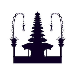 Naklejka premium Silhouette of Pura Bali