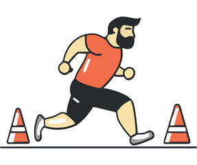 Obraz premium Running Man Fitness Training Exercise Outdoor