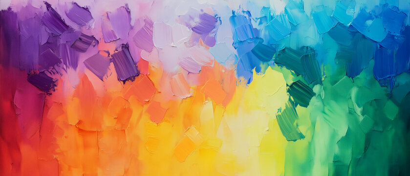 Vibrant colorful abstract painting art gallery digital artwork creative space close-up expressionism