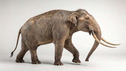 Gomphotherium in full view on studio background