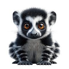 Obraz premium 3d Lemur isolated on transparent background, PNG