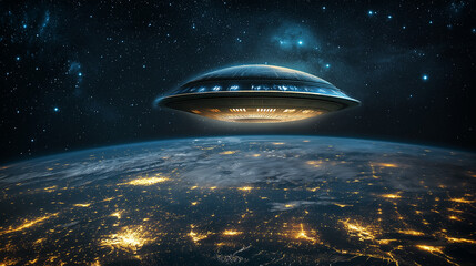 Obraz premium Fantasty and space, ufo isolation for game background, Illustration