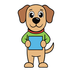 A playful dog holding a dollar bill in its mouth, showcasing a cute and clever expression. The dog stands confidently, adding a fun and whimsical touch to the scene.