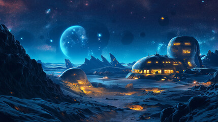 Fantasty and space, ufo isolation for game background, Illustration