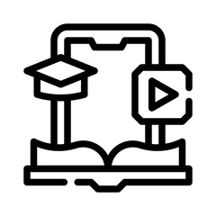 e learning platform line icon