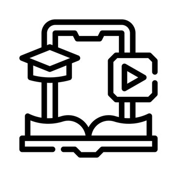 e learning platform line icon