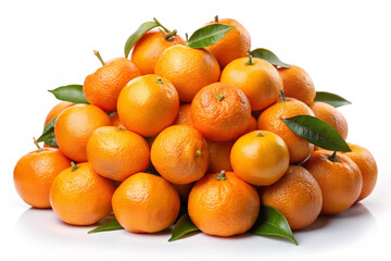 tangerines on white background