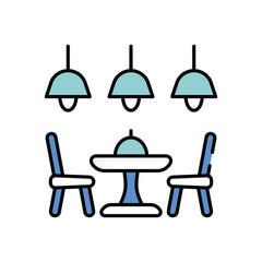 Dining table vector icon stock illustration