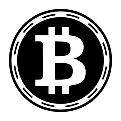 Bitcoin, bit coin logo. Bitcoin symbol silhouette