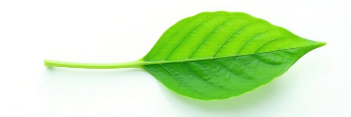 Single leaf isolated against a white backdrop, leaves, botanical, greens