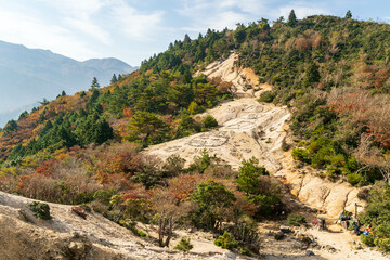 Naklejka premium Autumn leaves at Mt.Shaka-ga-take