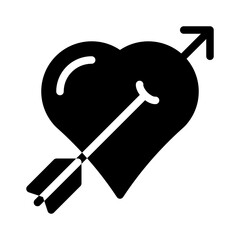 heart arrow glyph icon