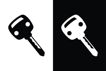 Car Key Clipart Silhouette High-Resolution Vector.