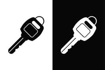 Car Key Clipart Silhouette High-Resolution Vector.