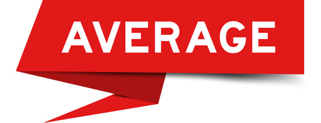 Redcolor speech banner with word average on white background