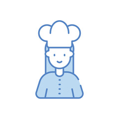 Chef female vector icon stock illustration