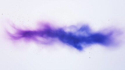 Fototapeta premium Abstract blue and purple ink cloud swirling on a clean white background 