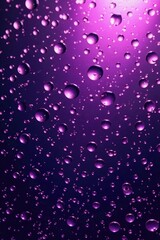 Water droplets scattered across a dark purple glass background, splash, purple