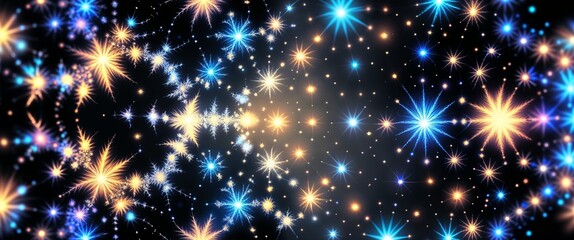 Cosmic fractal patterns with iridescent star like details