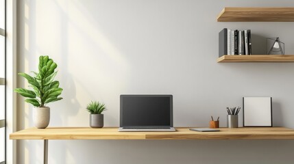 Minimalist modern home office workspace