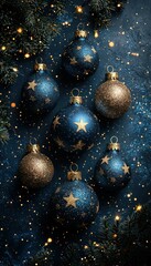 Midnight Blue Christmas Ornament Sparkle