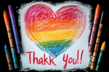 Rainbow Heart Thank You Poster for NHS Staff Appreciation during Coronavirus Pandemic