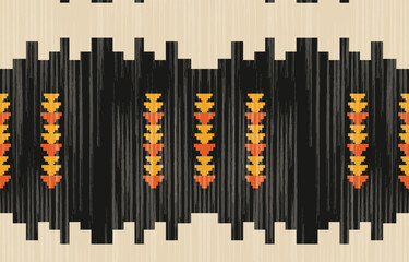 Obraz premium Geometric ethnic pattern seamless, Native American ethnic design, Southwestern decor design for background ,curtain, carpet, wallpaper, clothing, wrapping, Batik, vector illustration.