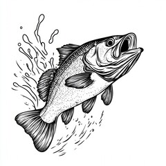 Fototapeta premium Leaping Largemouth Bass