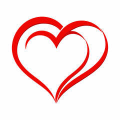 Red heart with ribbon symbolizing love and romance