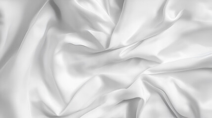 Obraz premium Close up white wrinkled fabric texture rippled surface and background, Soft focus.