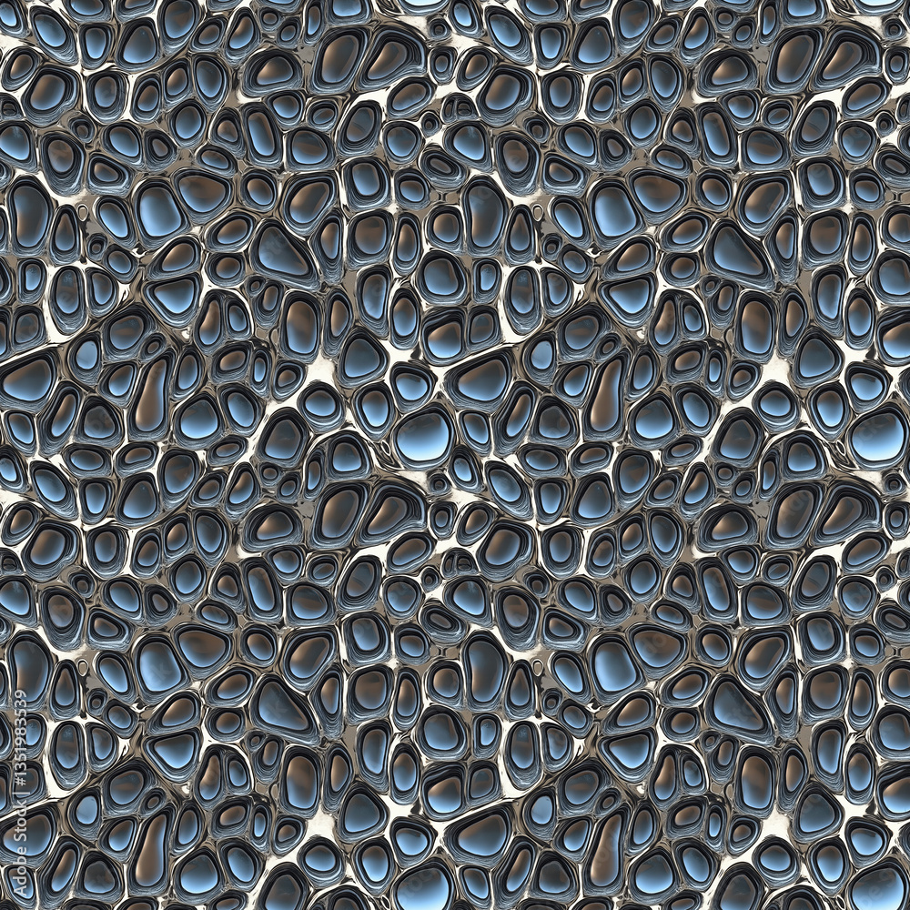 Aufkleber abstract seamless organic pattern with cellular structures in black and beige