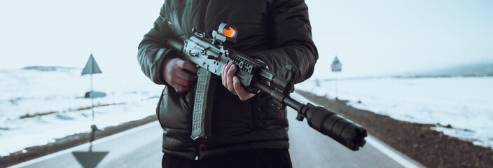 Criminal Using Weapon to Rob Civilians