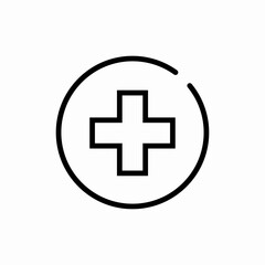 Medical round cross icon vector sign