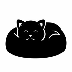 Silhouette of a cat sleeping
