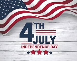 Happy 4th of July Independence Day Celebration with American Flags Event and Social Media Graphics