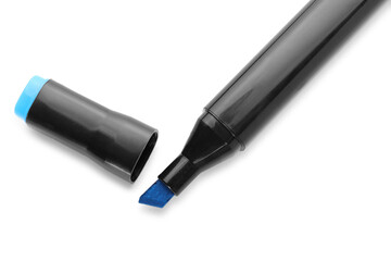 One double sided marker isolated on white, top view