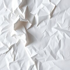 Obraz premium A tightly crumpled sheet of white printer paper, texture prominent, random, damaged