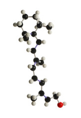 Molecule of retinol (vitamin A) isolated on white. Chemical model