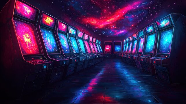 A pixelated world of 8-bit charm, where neon colors and retro sprites battled for dominance on a classic arcade machine, transporting players back to a bygone era of gaming. 