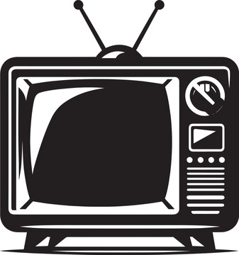 recommend clip art: Retro television silhouette vector illustration isolated on a white background