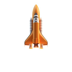 Orange Space Shuttle Rocket Launch Space Exploration,