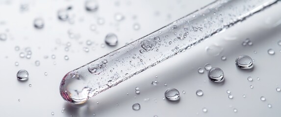 Serum Pipette with Liquid for Skincare and Medicine Research Closeup with Air Bubbles