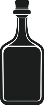 recommend clip art: Liquor Bottle Icon - Black Silhouette Alcohol Vector Illustration