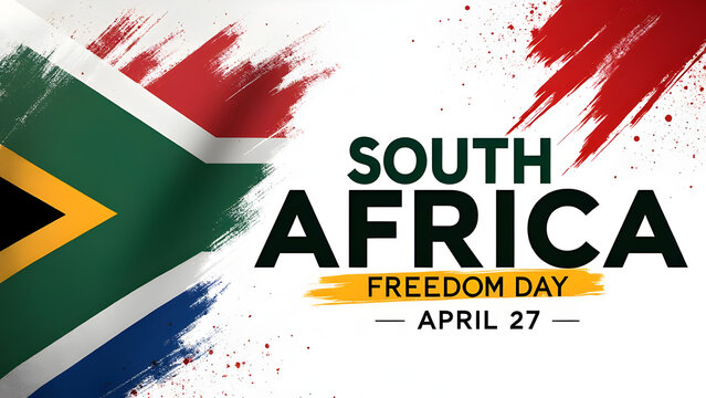 South Africa Freedom Day (Afrikaans: Vryheidsdag) is a public holiday in South Africa celebrated on 27 April. Background, poster, card, banner design.