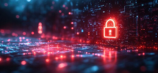 Cybersecurity User Authentication with Login Interface and Lock Icon for Privacy and Protection in Digital Networks