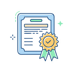 Certificate icon, symbol of achievements and recognition