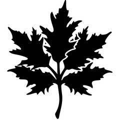 Black Maple Leaf Silhouette Vector for Nature Art and Design Projects