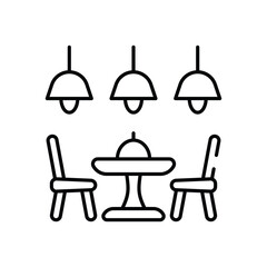 Dining table vector icon stock illustration