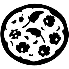 Vector Silhouette Pizza Toppings Illustration for Culinary Art Projects