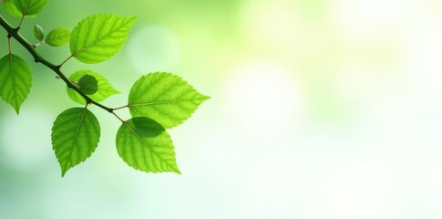 Isolated branches with leaves on a white background, greenery, calm